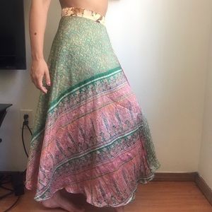 Silk Reversible Tie Skirt